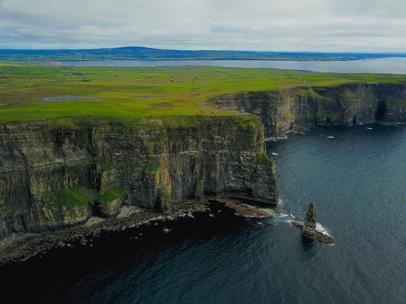 cloud - sky, no people, landscape, sky, rocky coastline, non-urban scene, cliffs of moher, land, sea, beauty in nature, nature, eroded, cliff, high angle view