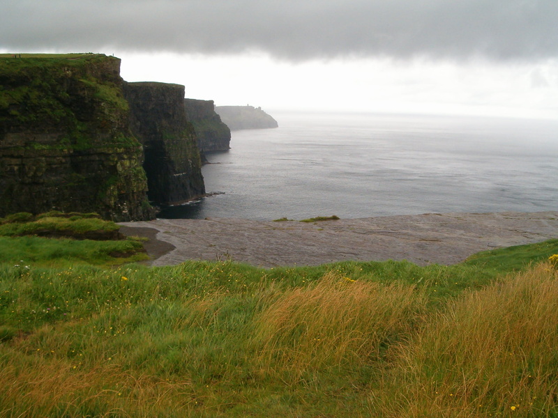 scenics, field, green, sea, grass field, daytime, nature, Ireland, cliff, 1080P, Cliffs of Moher, sky, coastline, green grass, cloudy, near, grass, atlantic