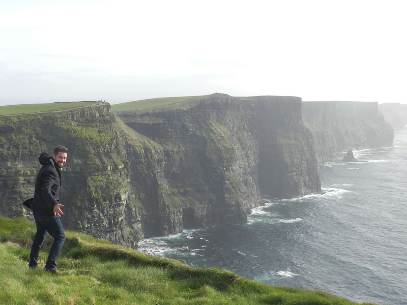 nature, land, non-urban scene, young men, men, leisure activity, 4K, standing, cliffs, water, scenics - nature, rock formation, ireland, outdoors, lifestyles