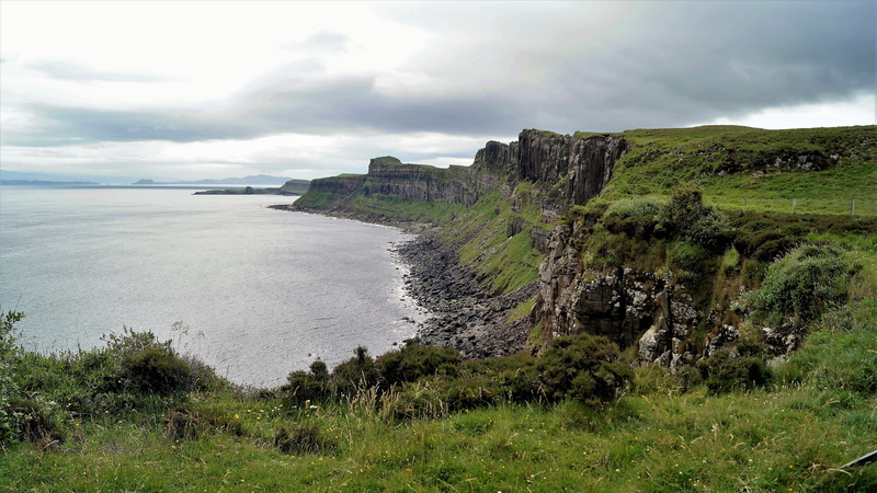 scotland, kilt rock view point, rock, loch mealt, great britain, united kingdom, isle of skye, headland, highland, klippe, portree, lake, kilt rock, 5K