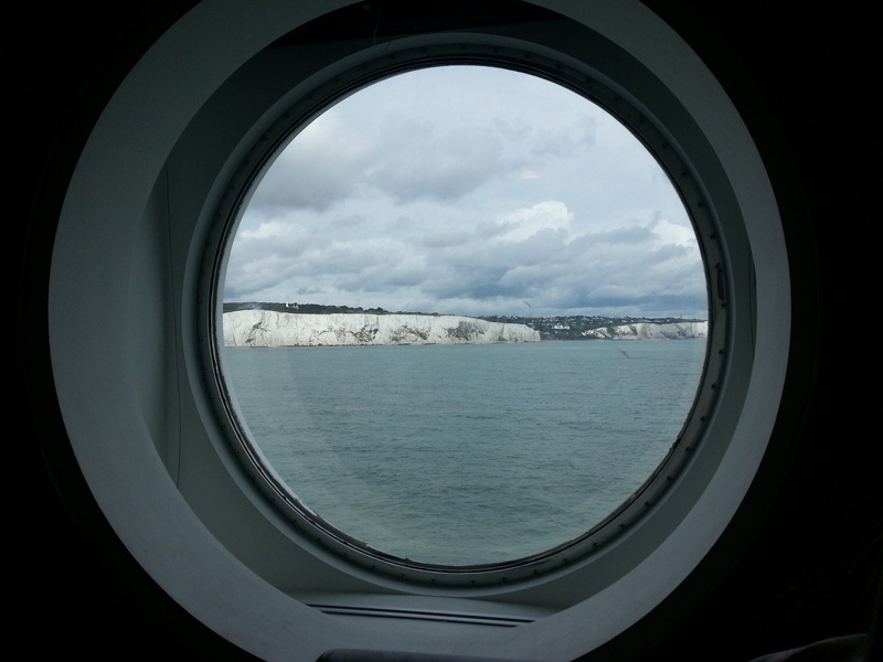 nautical vessel, geometric shape, transportation, sea, circle, water, white cliffs, porthole, outdoors, coast, 2K, dover, port, no people, day, coastline