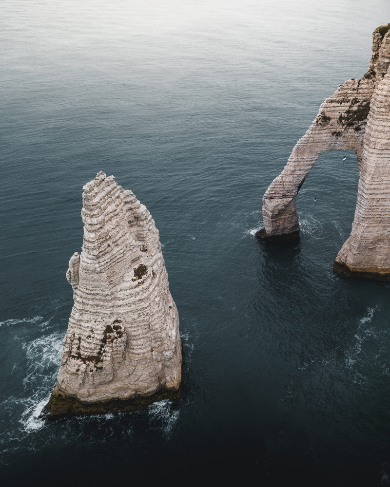 étretat, cave, eroded, scenery, blue, cliffs, nature, tranquil scene, islet, non-urban scene, high angle view, aerial, formation, rock, rock - object, ocean