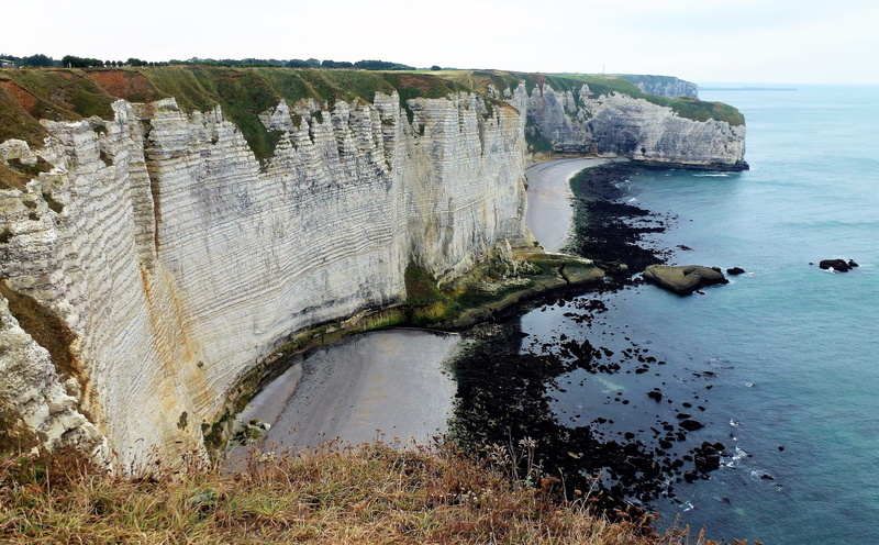 4K, beauty in nature, france, water, rock formation, idyllic, rocks, sea, non-urban scene, scenics - nature, sky, no people, rock - object, body of water
