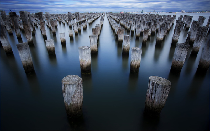 nature, Comps, photo, Princes Pier, Princes  Pier, Port  Melbourne  Victoria, sea, 1080P, wood - Material, long  exposure, body of water, water, wood
