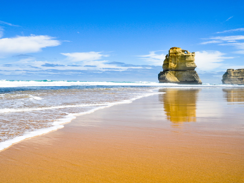 aquatic sport, great Ocean Road, summer, scenics - nature, water, beach, rock, waters Edge, sky, algarve, cliff, land, body, twelve Apostles Sea Rocks