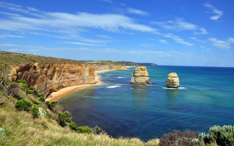 nikon, outdoors, solid, sky, tranquility, sea, natural arch, stack rock, australia, eroded, nature, scenics - nature, no people, ocean, photography, rock formation