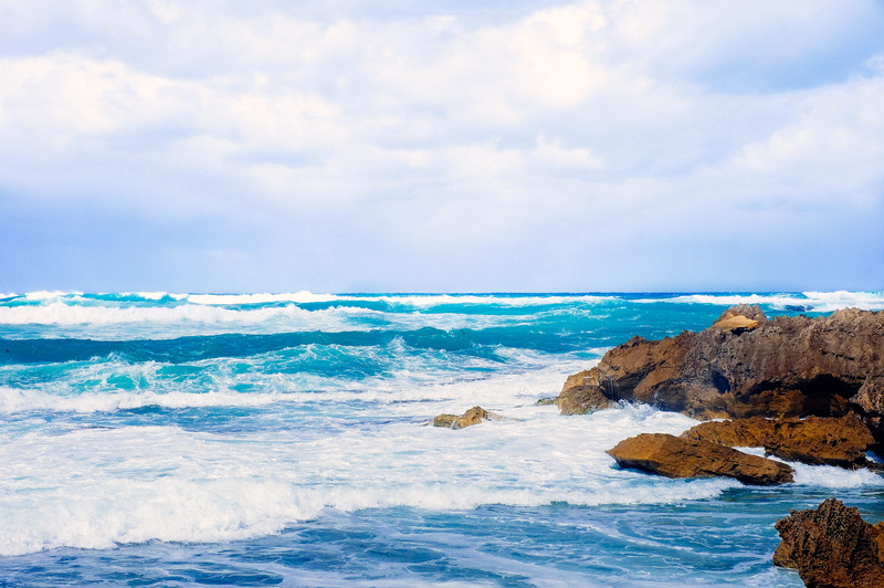 rock, rocks, breakwater rock pier, seascape, nature, solid, land, motion, beach, warrnambool, aquatic sport, sport, wave, surfing, cloud - sky, outdoors