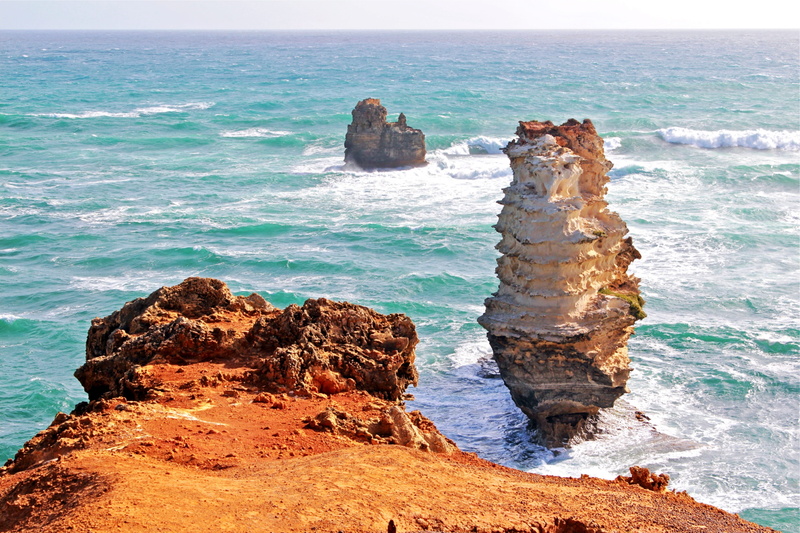 tranquil scene, rock - object, beach, coast, 4K, wave, eroded, ocean, outdoors, cliffs, rock, rock formation, landscape, scenics - nature, stone, horizon