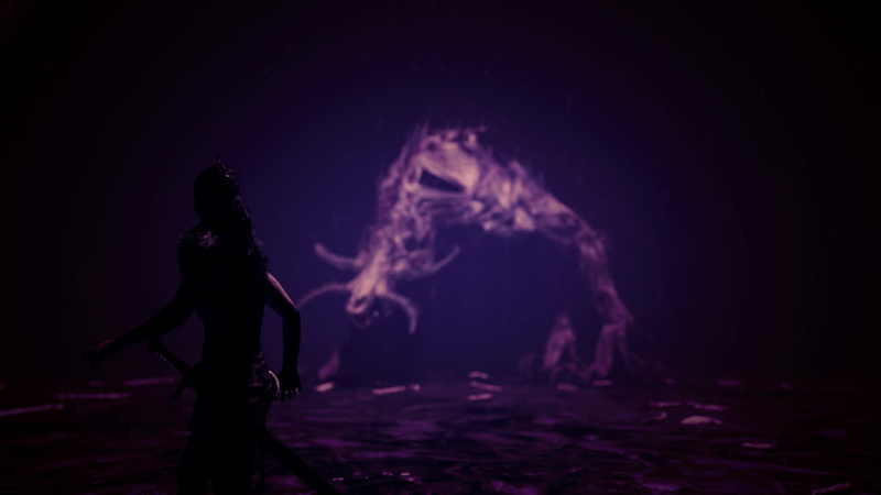 Enemy, fantasy, s, illuminated, standing, side view, women, Nvidia Ansel, Fenrir, black, nature, Hellblade: Senuas Sacrifice, pink, young adult, arts culture and entertainment