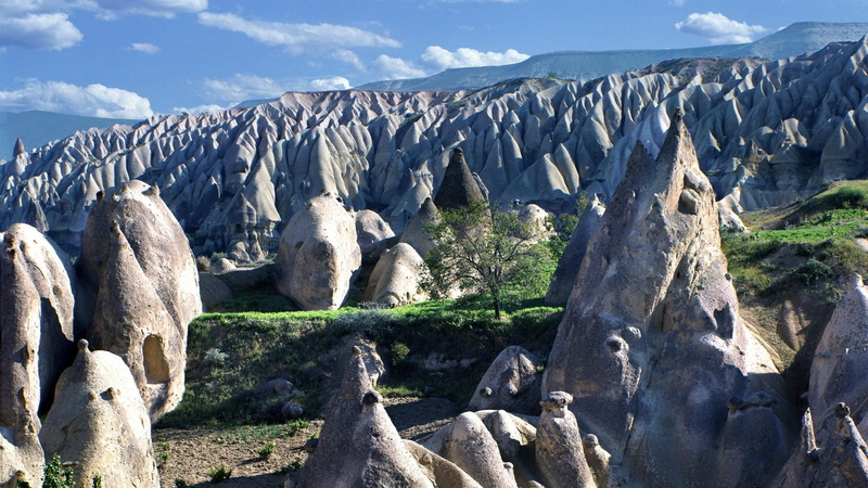 gray, stone, no people, environment, Cappadocia, mountain range, mountains, mountain, landscape, sunlight, rock formation, 1080P, rock, rock - object
