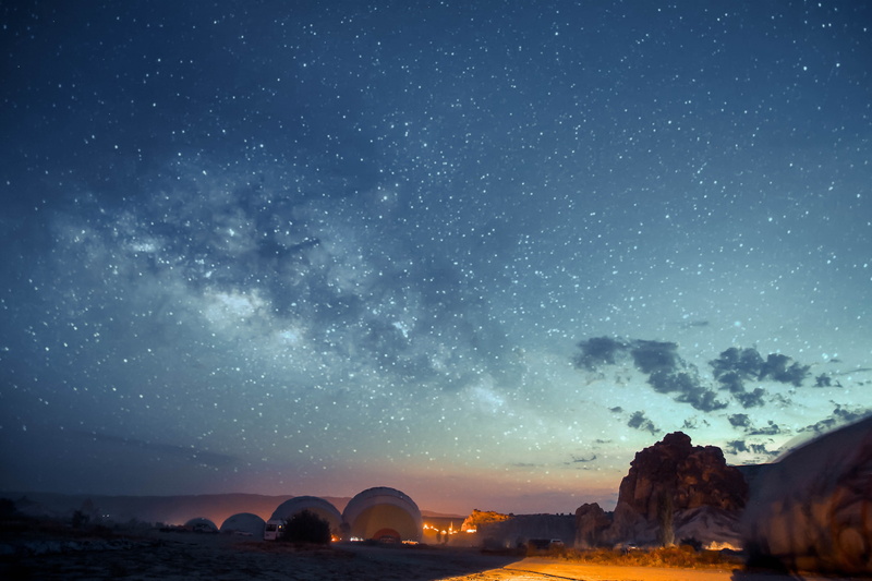 star field, star - space, long expo, sky, 5K, turkey, kapadokya, outdoors, rock formation, tranquility, galaxy, cappadocia, rock, tree, no people, nature