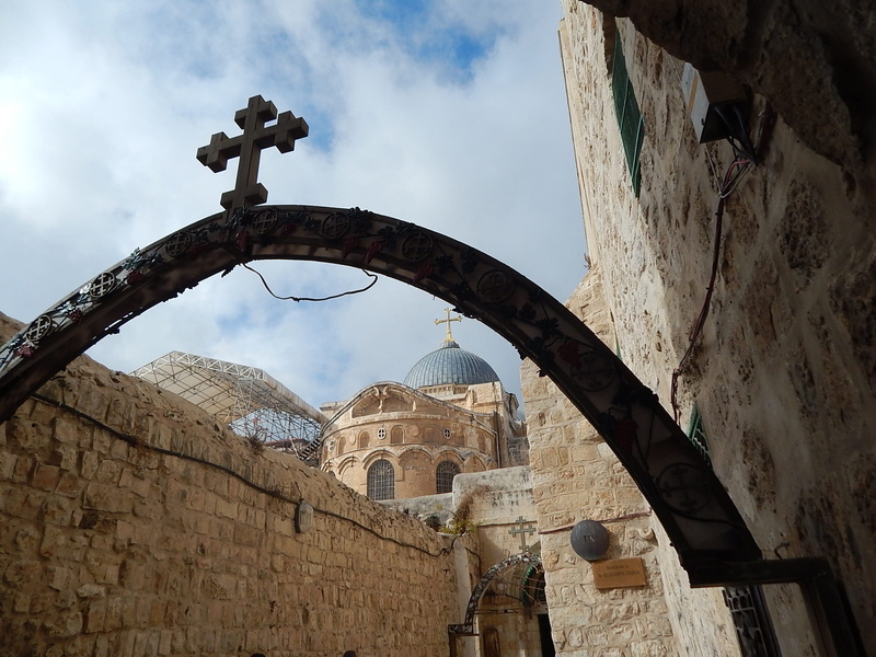 building, old, sky, tourism, deterioration, ancient civilization, travel destinations, golgotha, ruined, arch, history, walls, outdoors, holy, Cross, no people