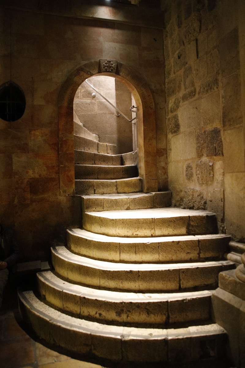 railing, the way forward, old, spiral, arch, built structure, pattern, belief, staircase, jerusalem, golgotha, stairs, the past, no people, prayer, direction