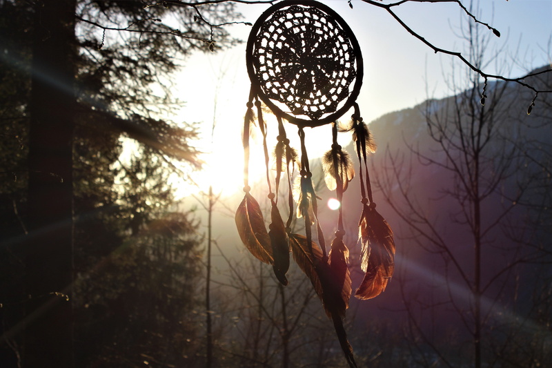 close-up, sunlight, religious equipment, bare tree, dreamcatcher, nature, plant, outdoors, no people, day, hanging, branches, design, 5K, shape, branch
