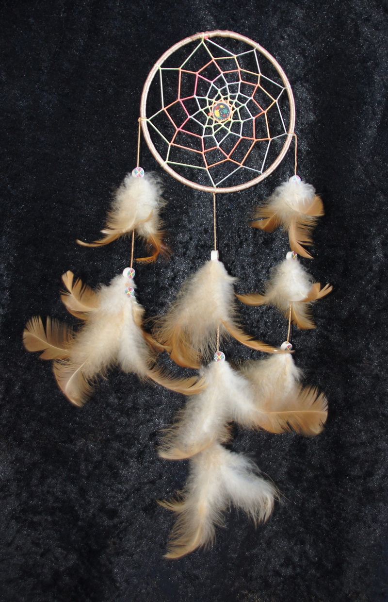 dream catcher, dreamcatcher, dreams, softness, hanging, religion, high angle view, religious equipment, 2K, indoors, spirituality, feather, dreamlike