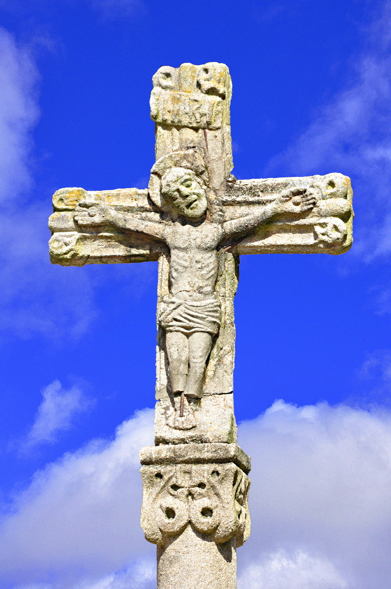 Christ, passion, sky, Crucified, Cruz, blue, beliefs, spirituality, creativity, sculpture, spain, human representation, day, crucified, belief, religion