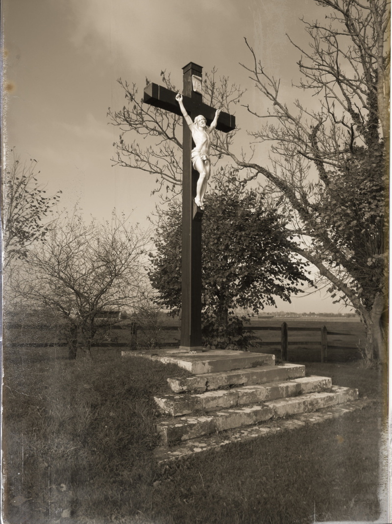 cross, belief, street light, lighting equipment, no people, sky, religion, cloud - sky, street, jesus christ, outdoors, auto post production filter, jesus