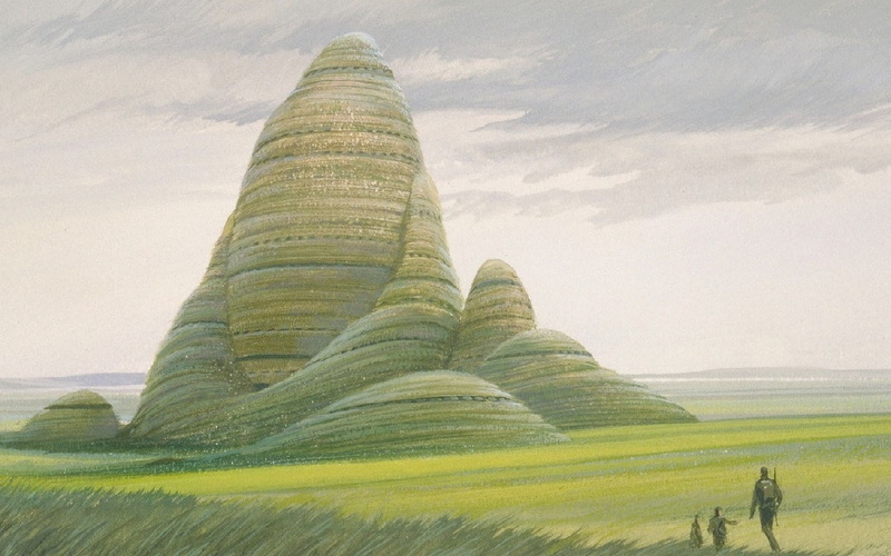 star, hd, 720P, fictional landscapes, mound, art, Ralph McQuarrie, mcquarrie, fantasy art, abstract, fictional, Star Wars, landscapes, fantasy, ralph