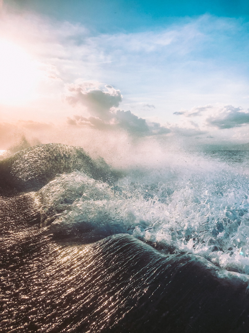 nusa penida beach, no people, flowing, 4K, sea, motion, nature, ocean, cloud - sky, outdoors, power in nature, sunlight, aquatic sport, non-urban scene