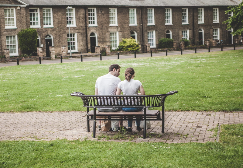 park, building, seat, positive emotion, daytime, real people, couple - Relationship, togetherness, sitting, wife, architecture, man and woman, people, day