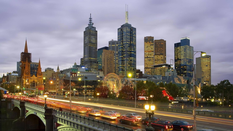 traffic, skyscrapers, melbourne, city, bridge, highrises, 1080P, australia, nature and landscapes