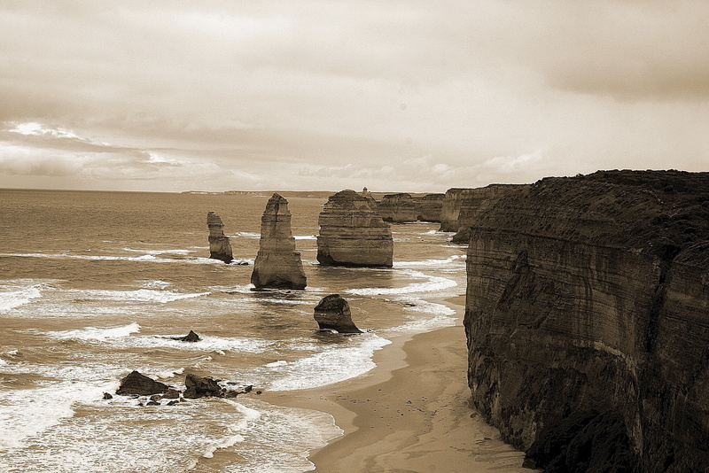 beauty in nature, day, non-urban scene, no people, wave, cloud - sky, land, beach, rock - Object, stack rock, solid, tranquility, rock formation, horizon over water