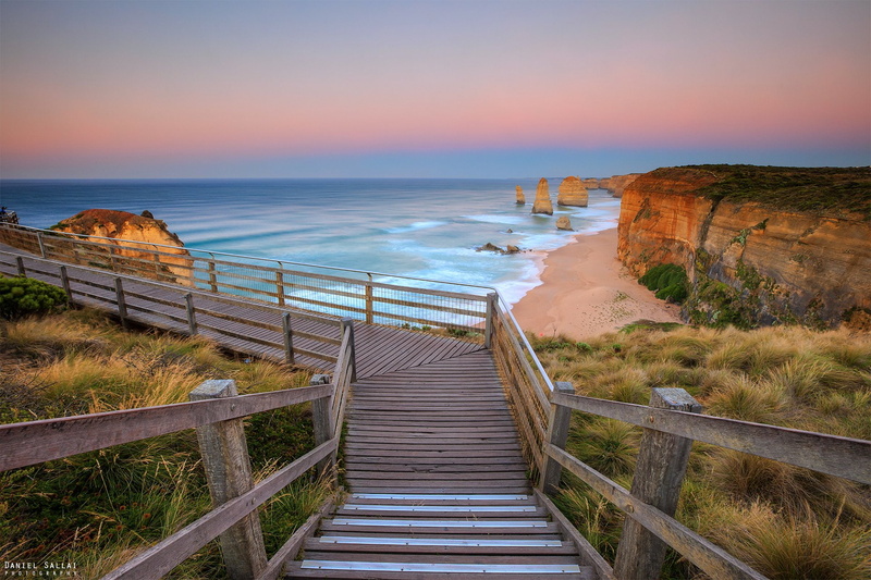 Victoria (Australia), Walkway, Cliff, Rock, Stairs, Ocean, The Twelve Apostles, Earth, 1080P, Sea