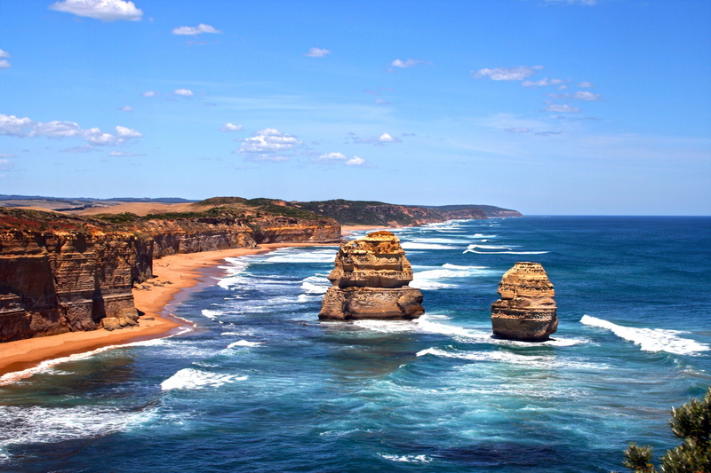 wave, outdoors, motion, Coast, no people, butte, great ocean road, rock formation, 12 Apostles, formation, eroded, scenics, rocky coast, scenics - nature