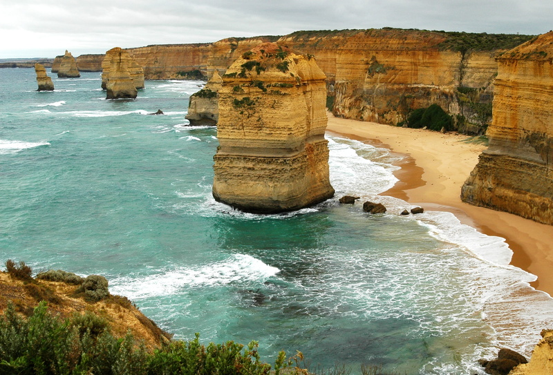 great ocean road, surf, 2K, ocean, sea, wave, land, twelve apostles, tranquility, surfing, water, scenics - nature, seascape, nature, sand, travel destinations