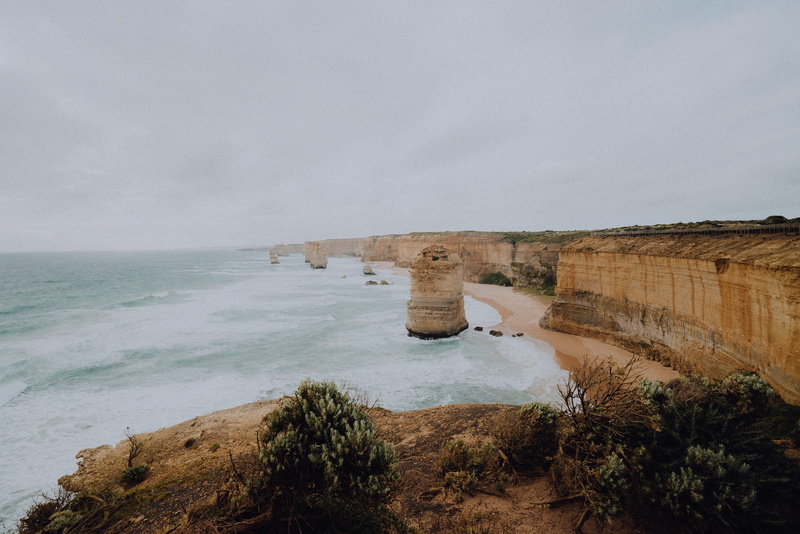 ocean, 4K, beach, non-urban scene, built structure, cliffs, nature, sea, landscape, twelve apostle, rock - object, land, rock, waves, travel destinations