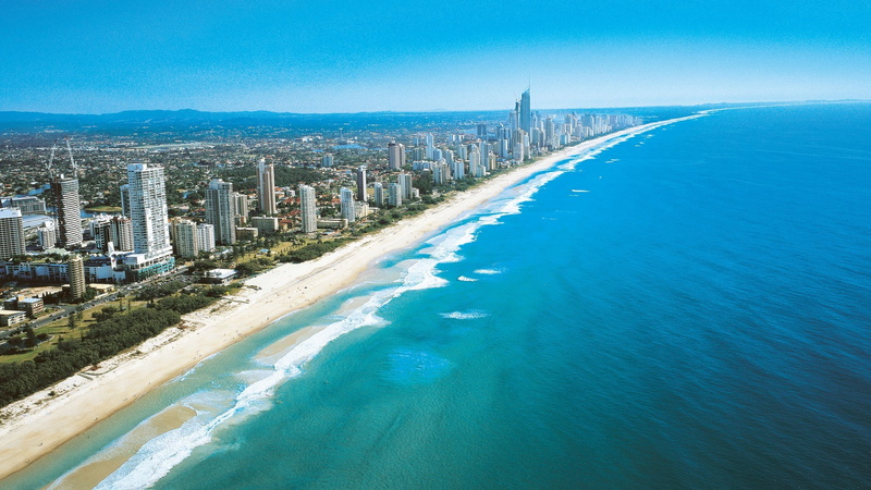 beach, coast, Gold Coast, 1080P, cityscape, sea, skyscraper, Australia