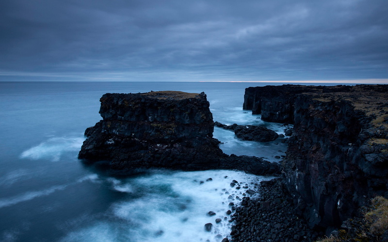 cliff, rocks, 1080P, ocean, nature, hd, rock, stones, black, coast