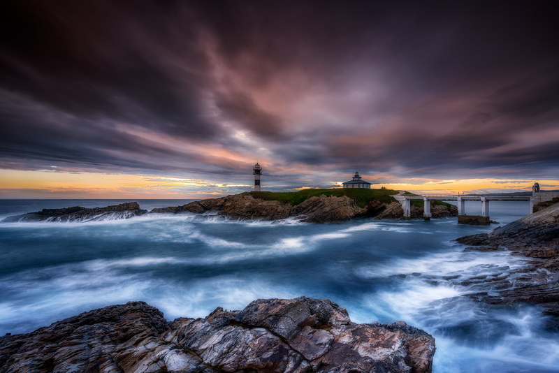 island, rock - Object, sunset, bridge, clouds, 1080P, wow, amazing, II, dramatic, flickr, connected, landscape, water, coastline, white, dusk, night, sunrise  river