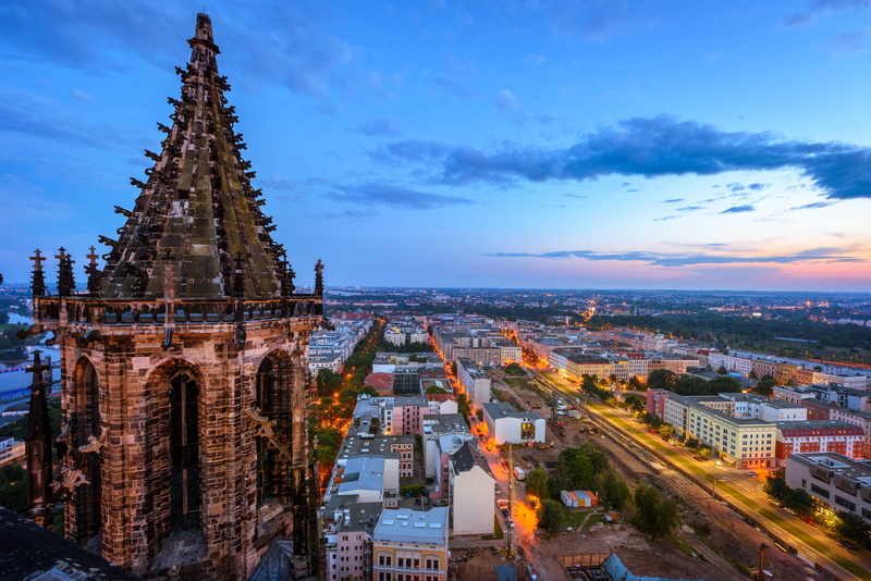 magdeburg, city view, view, built structure, gothic, places of interest, cityscape, no people, outlook, dusk, belief, historically, city, dom, skyscraper
