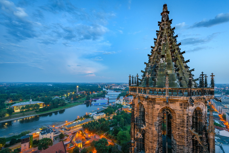outlook, religion, spire, architecture, saxony-anhalt, cloud - sky, outdoors, building, tower, building exterior, city view, historically, cityscape, travel