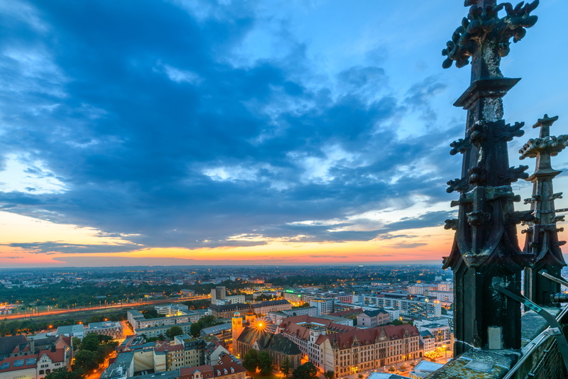 saxony-anhalt, religion, gothic, nature, illuminated, cityscape, city, sky, sunset, building, place of worship, high angle view, dom, view, travel destinations