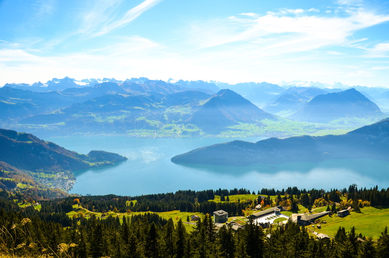 cloud - sky, day, water, alm, outdoors, tranquil scene, tranquility, mountain meadow, beauty in nature, autumn, rigi, alp, top, mountains, idyllic, holidays