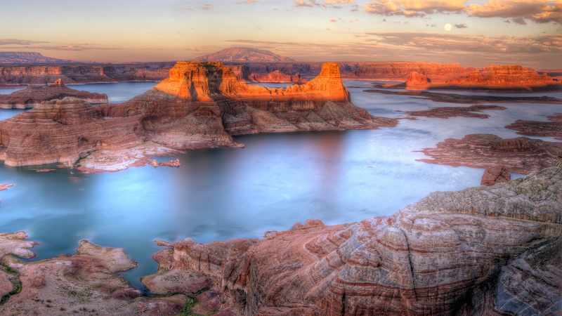 Sunset, Alstrom Point, 4K, 4k, Lake, Powell