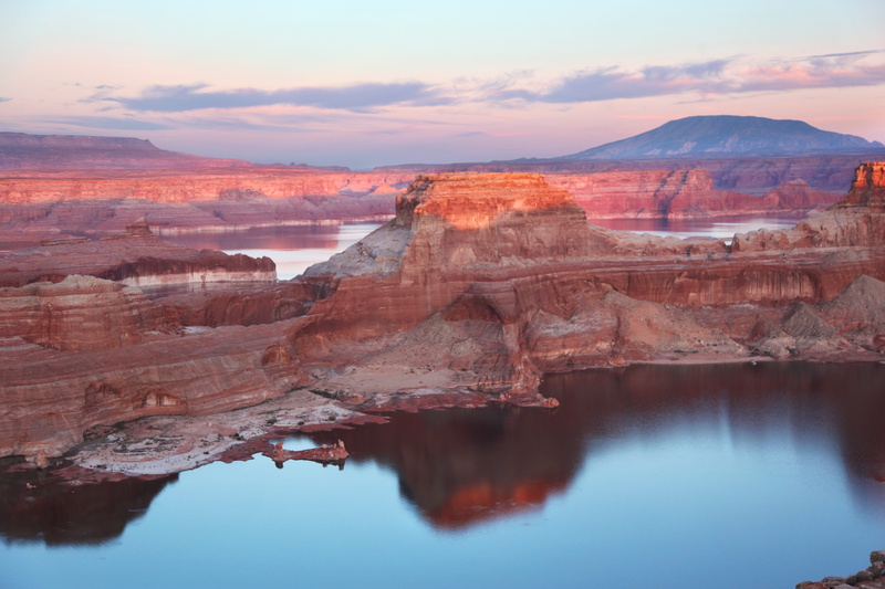 rock - object, tranquility, Lake Powell, rock, sky, eroded, Sunset, cloud - sky, scenics - nature, non-urban scene, alstrom point utah, rock formation