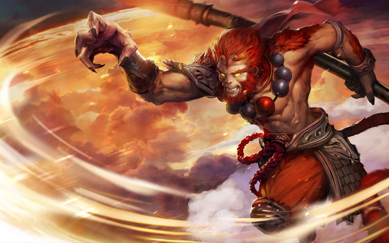 wukong, human body part, indoors, digital composite, king, fantasy, arts culture and entertainment, cloud - sky, game, mobile, monkey, statue