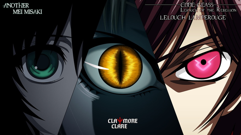 Crossover, Code Geass, Mei Misaki, Anime, Claymore, Clare (Claymore), Lelouch Lamperouge, Another (Anime), 720P