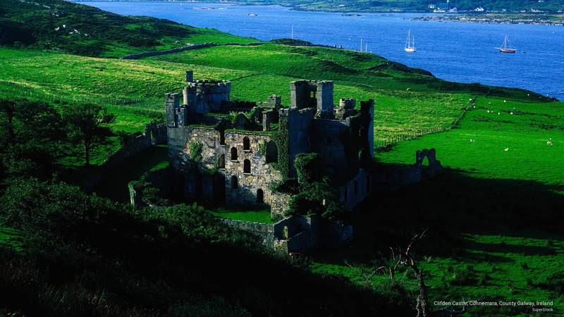 Architecture, county, galway, 2K, clifden, castle, ireland, connemara