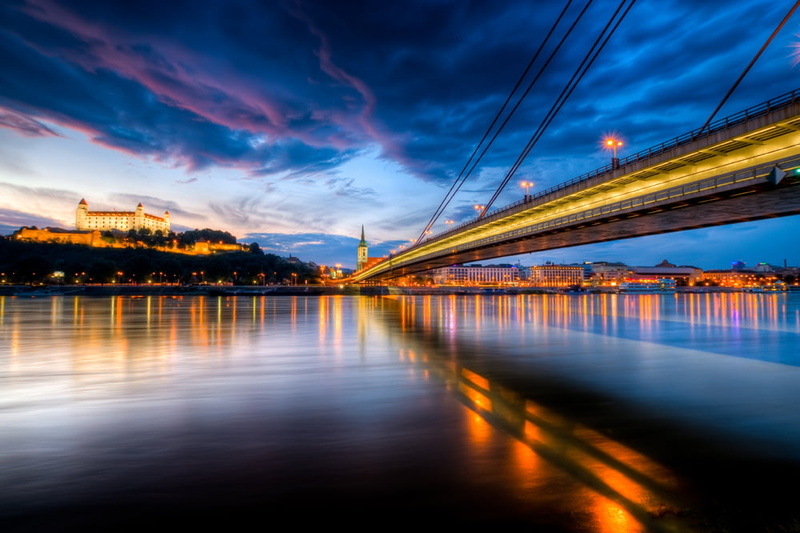me  my, famous Place, platinum, new  bridge, Night, clouds, photomatix, urban Skyline, hdr, bronze, bratislava  castle, reflection, water  city, topaz
