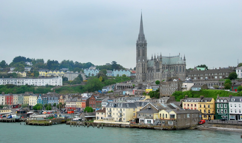 cathedral, 1080P, the cathedral, Ireland, the sky, the sea, the house