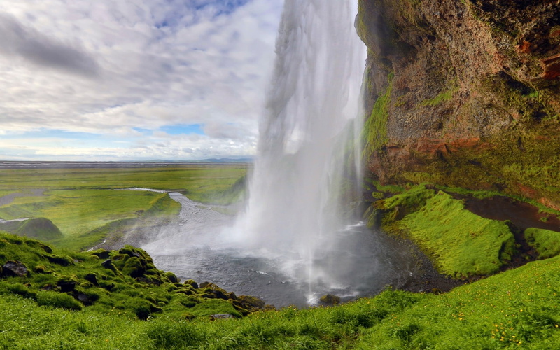 cloud - sky, beauty in nature, power in nature, plant, landscape, flowing water, Iceland, environment, outdoors, no people, day, nature, sky