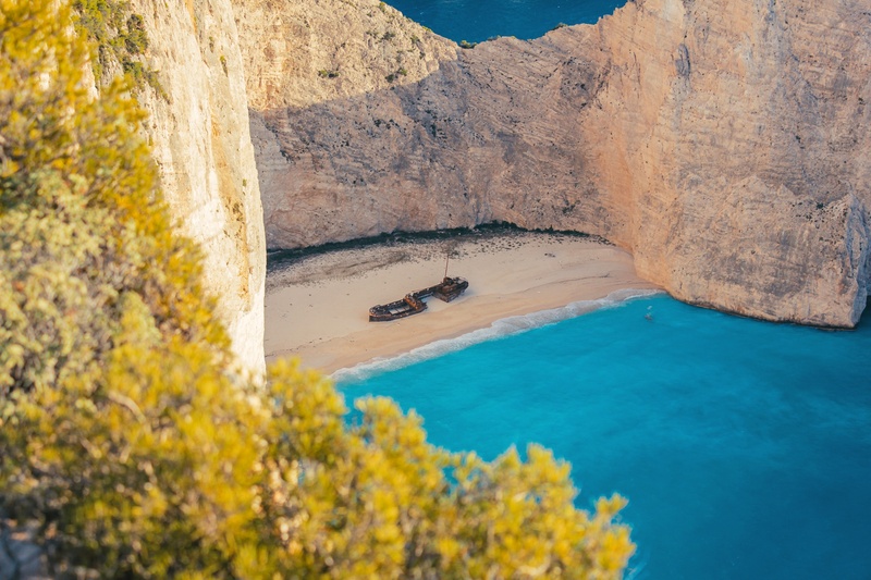 sea, rock - object, zakynthos, navagio bay, solid, tranquil scene, tranquility, day, swimming pool, beach, greece, bay, beauty in nature, greek island