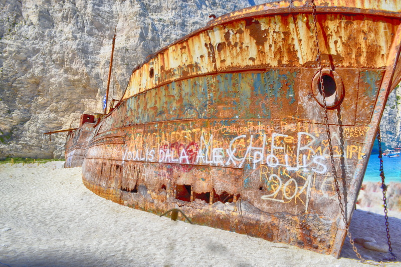 abandoned, architecture, rusty, panorama, beach, damaged, deterioration, weathered, transportation, day, summer, graffiti, nature, seascape, shipwreck