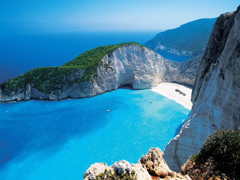 island, boat, Greece, mountains, Greek, photography, Zakynthos, nature, landscape, 720P, beach, Shipwreck, cliff, sea, Navagio Beach