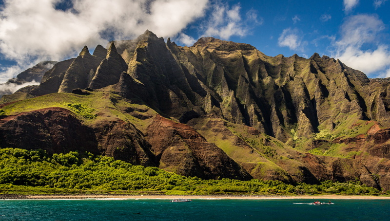 land, coast, no people, tranquil scene, peakr, water, Hawaii, tranquility, mountain, rock - object, non-urban scene, mountain range, nature, outdoors, sky