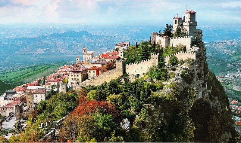 photo, San Marino, marino, city, forest, Italy, san, 1080P, Skyline, mountains
